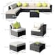image 7 of Outsunny 8pc Rattan Sofa Garden Furniture Aluminium Outdoor Patio Set Black