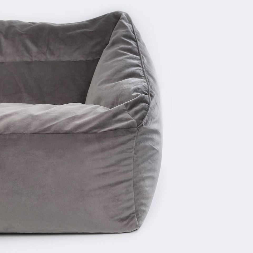 image 1 of Cecilia Bean Bag Sofa Charcoal Grey Giant Velvet Bean Bag Chair | Grey | Charcoal Grey | XL | 1