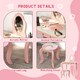 image 6 of ZONEKIZ Kids Dressing Table with Mirror and Stool, Girls Vanity Table Makeup Desk with Drawer, Cute Animal Design, for Ages 3-6 Years, Pink