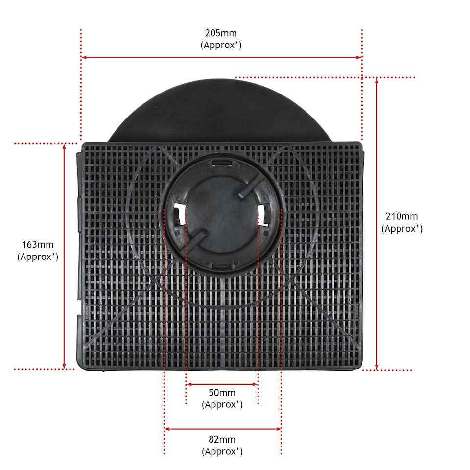 image 1 of SPARES2GO CHF303 Type Charcoal Carbon Odour Filter compatible with Hotpoint HSFX HTU32 Cooker Hood Fan Vent (Pack of 2)