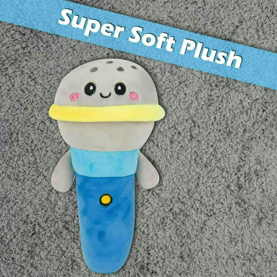 image 1 of Microphone Soft Toy Cute Plushie Huggable Cuddly Stuffed Toy 16cm Blue