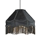 image 2 of Traditional Victorian Empire Lamp Shade in Jet Black Velvet with Long Tassels | Black | Black | 1