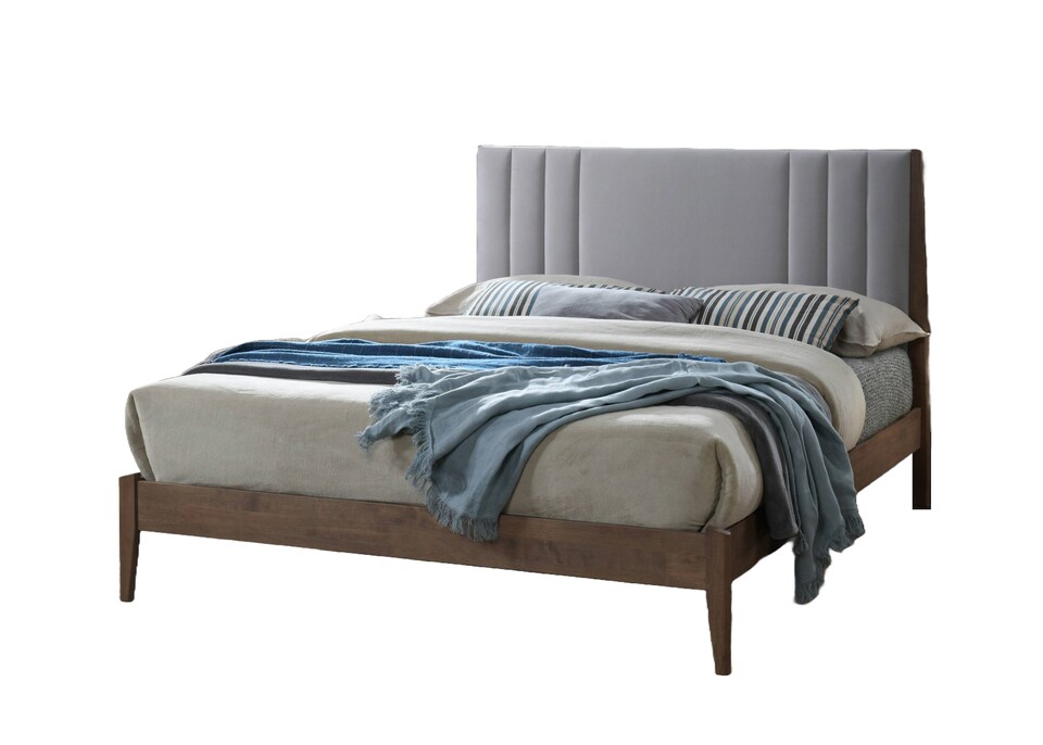 image 1 of 5ft King Size Light Grey Soft Velvet Fabric Upholstered and Wood Bed Frame Bedstead | Grey | Light Grey | King