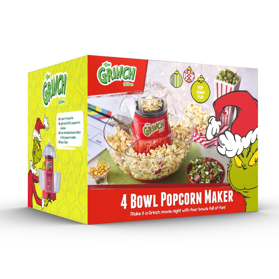 image 1 of The Grinch 4-Bowl Popcorn Maker – Red