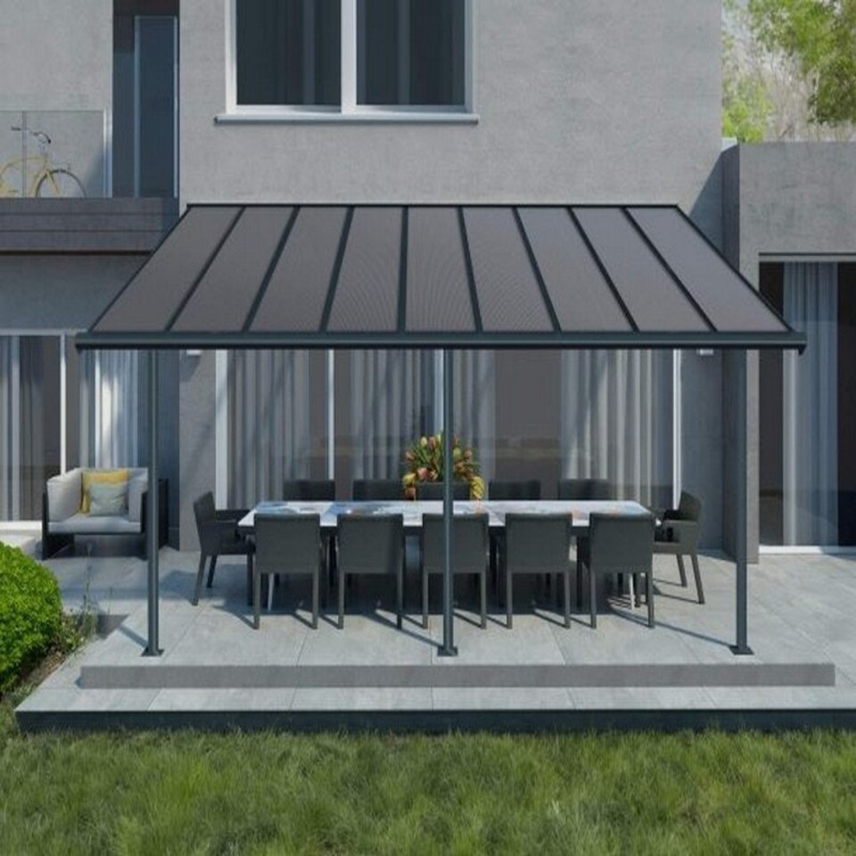 image 1 of Patio Cover Sierra 3 x 5.46 Clear - Polycarbonate - L555 x W299 x H305 cm - Grey Grey
