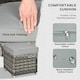 image 4 of Outsunny 7 Pieces Rattan Garden Furniture Set w/ 50,000 BTU Fire Pit Table | Grey | Grey