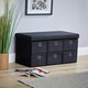 image 2 of Folding Ottoman Storage Bench 6 Drawer Compact Space-Saving Furniture | Black
