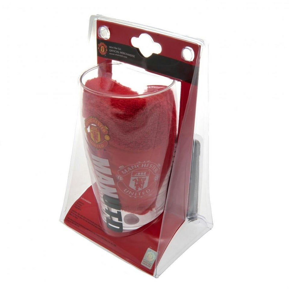 image 1 of Manchester United FC Official Mini Bar Set - Red - One Size