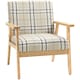image 1 of HOMCOM One Seater Sofa with Rubber Wood Frame Linen Fabric Small Couch Beige