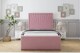 image 1 of Sloomy Somerset Pink Plush Bed Frame With Mattress With 50" Upholstered Headboard 4'6 Double