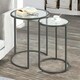 image 5 of Set Of 2 Round Nesting Coffee Tables With Tempered Glass Top Black Black