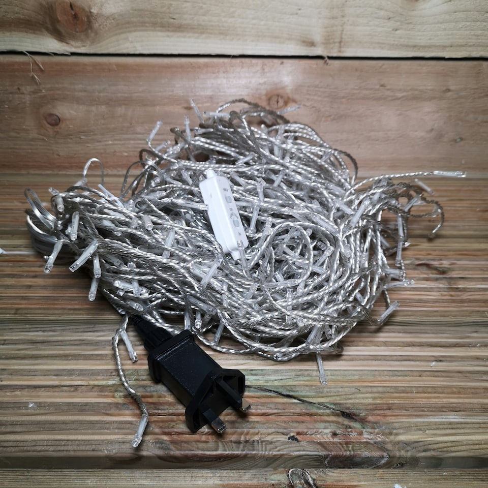 image 1 of 23.8m (960 LED) Premier Outdoor LED Icicle Christmas TIMER Lights - Warm White