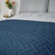 image 4 of OHS Geo Pinsonic Quilted Blanket Bedspread, 200x240cm - Navy Blue