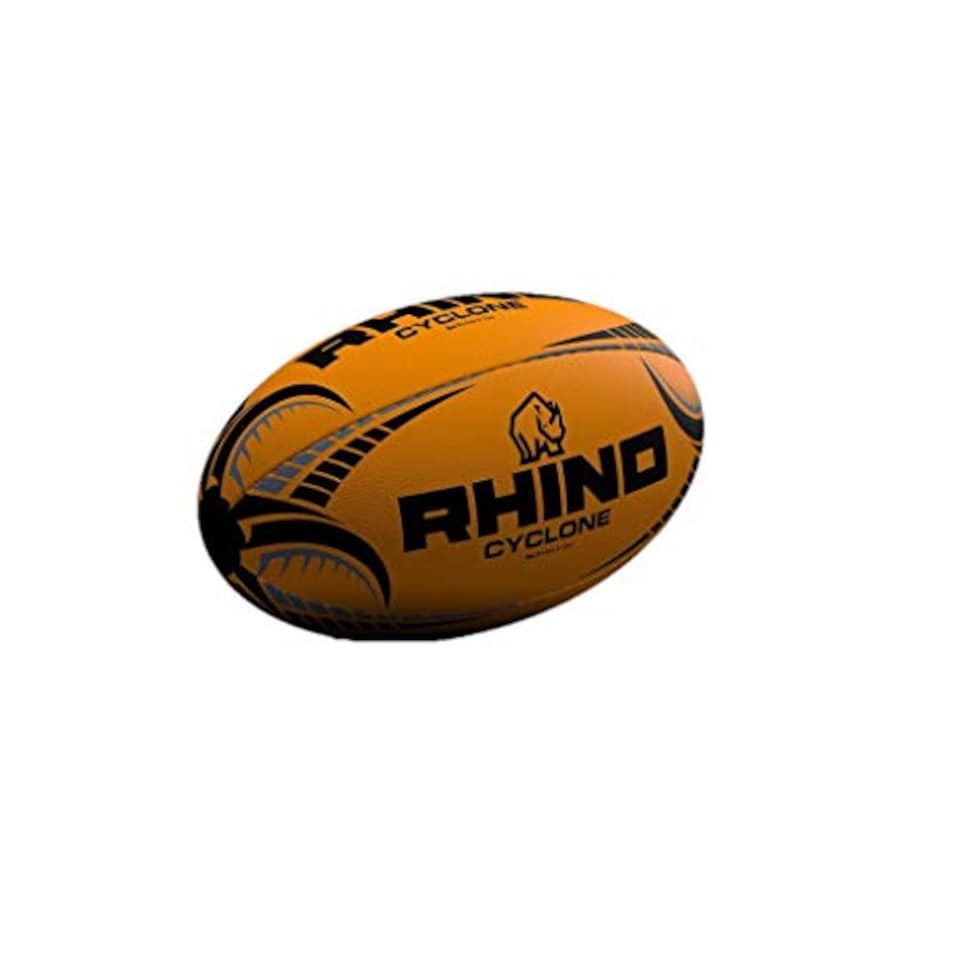 image 1 of Rhino Rugby Ball Cyclone Fluo Yellow Size 5