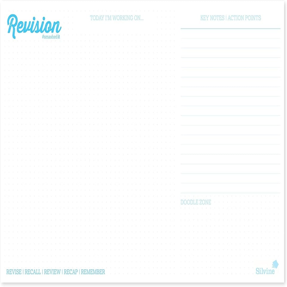 image 1 of Silvine Study and Revision Deskpad 48 Pages