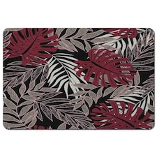 Tropical Leaves in Red, White & Grey (Placemat)