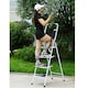 image 2 of Gr8 Home 4 Step Ladder Folding Stool Non Slip Tread Steel Foldable Home DIY With Handrail
