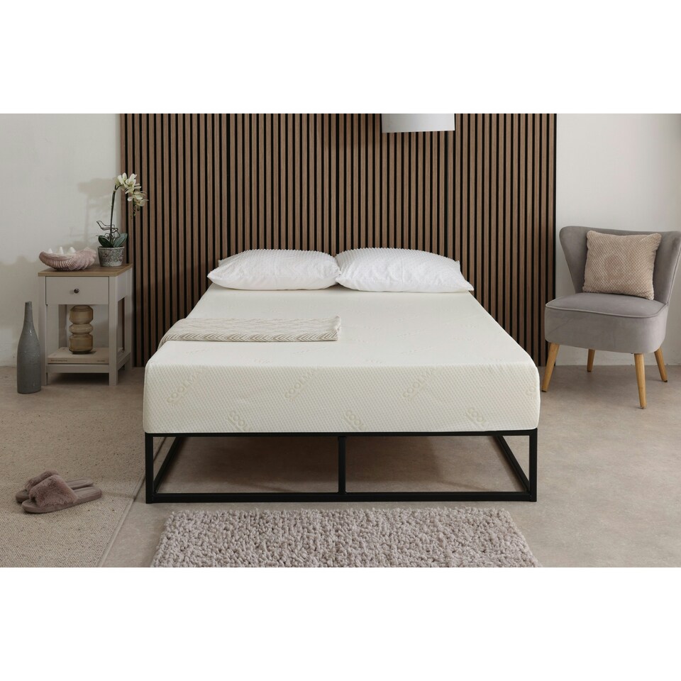 image 1 of CoolMax All Foam Memory Foam Mattress - 8" Deep, Temperature-Regulating Comfort | White | Small Double