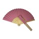image 2 of Pink Paper Foldable Hand Held Bamboo Wooden Fan by Parev