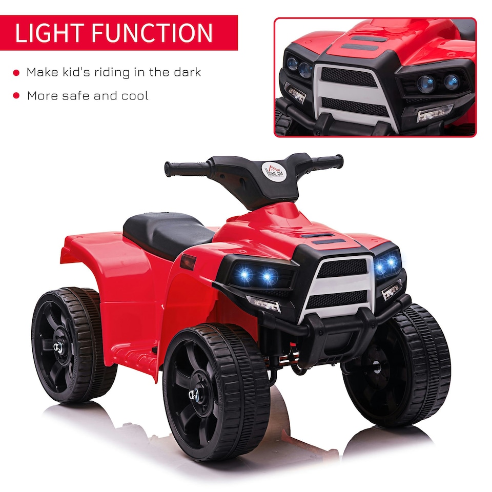 image 1 of HOMCOM 6 V Kids Ride on Cars Electric ATV for 18-36 months Toddlers Black+Red