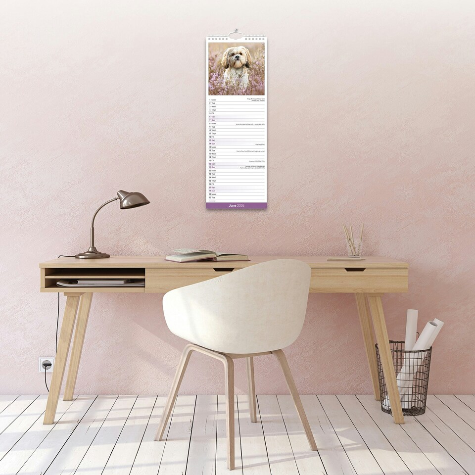 image 1 of Shih Tzu Slim 2026 Calendar | Slimline Wall Calendar | Dog Breed Gift | Plastic Free Packaging | by Avonside Publishing [Calendar] Avonside Publishing Ltd