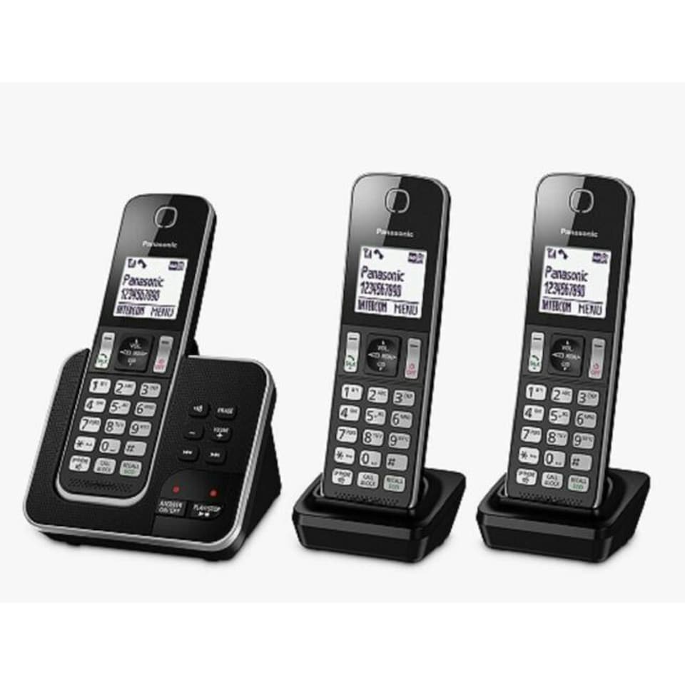 image 1 of Panasonic KX-TGD623EB Black Cordless Phone - Triple Handsets