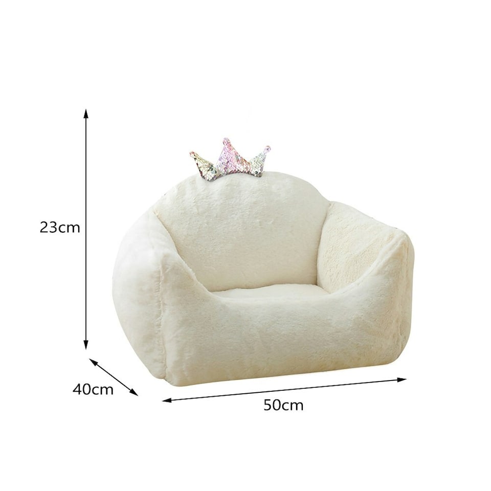 image 1 of Living and Home Soft Cushioned Crown Pet Bed | White | One Size