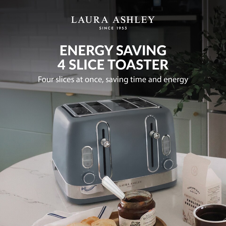 image 1 of Laura Ashley Kettle & Toaster Set Stainless Steel Bundle by VQ
