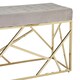 image 4 of Interiors by Premier Mink Velvet Gold Bench, Tufted Velvet Upholstered Bench With Gold Finish Frame, Geometric Bedroom Bench Brown