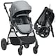 image 2 of HOMCOM 2 in 1 Pushchair Stroller w Reversible Seat Single Hand Foldable Grey