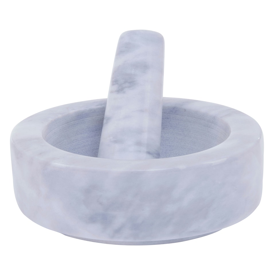 image 1 of Interiors By Premier 250ml Grey Marble Mortar And Pestle, Durable Natural Stone Grinder For Kitchen Use