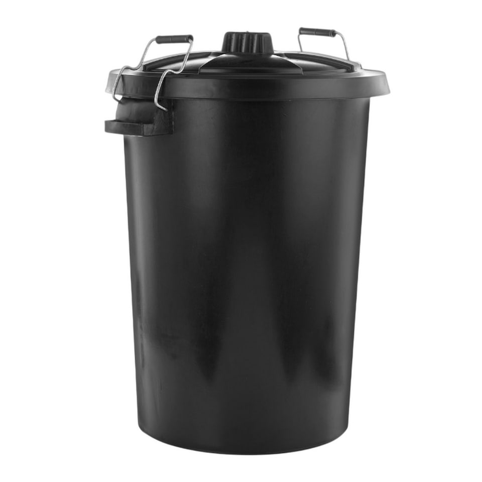 Wilsons Metal Clip Lid Dustbin 90L - One Colour - One Size