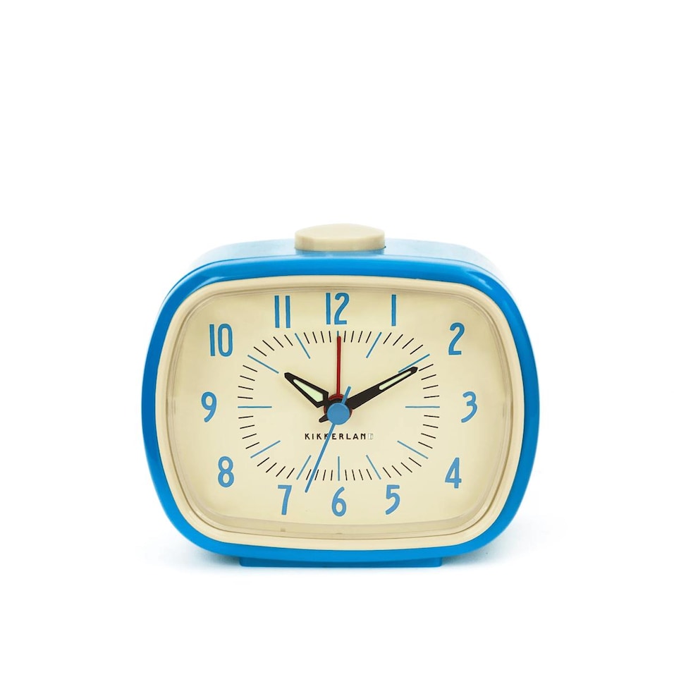Kikkerland Blue Retro Alarm Clock