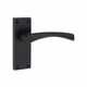 image 4 of Golden Grace 5 Pairs Victorian Scroll Astrid Door Handles Latch in Matt Black Finish - 120mm x 40mm Backplate Black