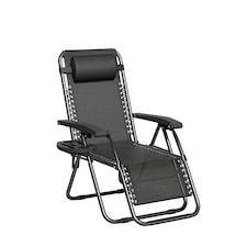 Zero Gravity Garden Recliner Chair Outdoor Sun Lounger Black