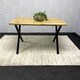 image 3 of Wooden Dining Table With Metal Legs for Dining, Work, or Study Brown
