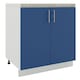 image 1 of JD Greta Adjustable Legs Kitchen Sink Unit 800mm Cabinet With Doors - Navy Blue Matt With Worktop