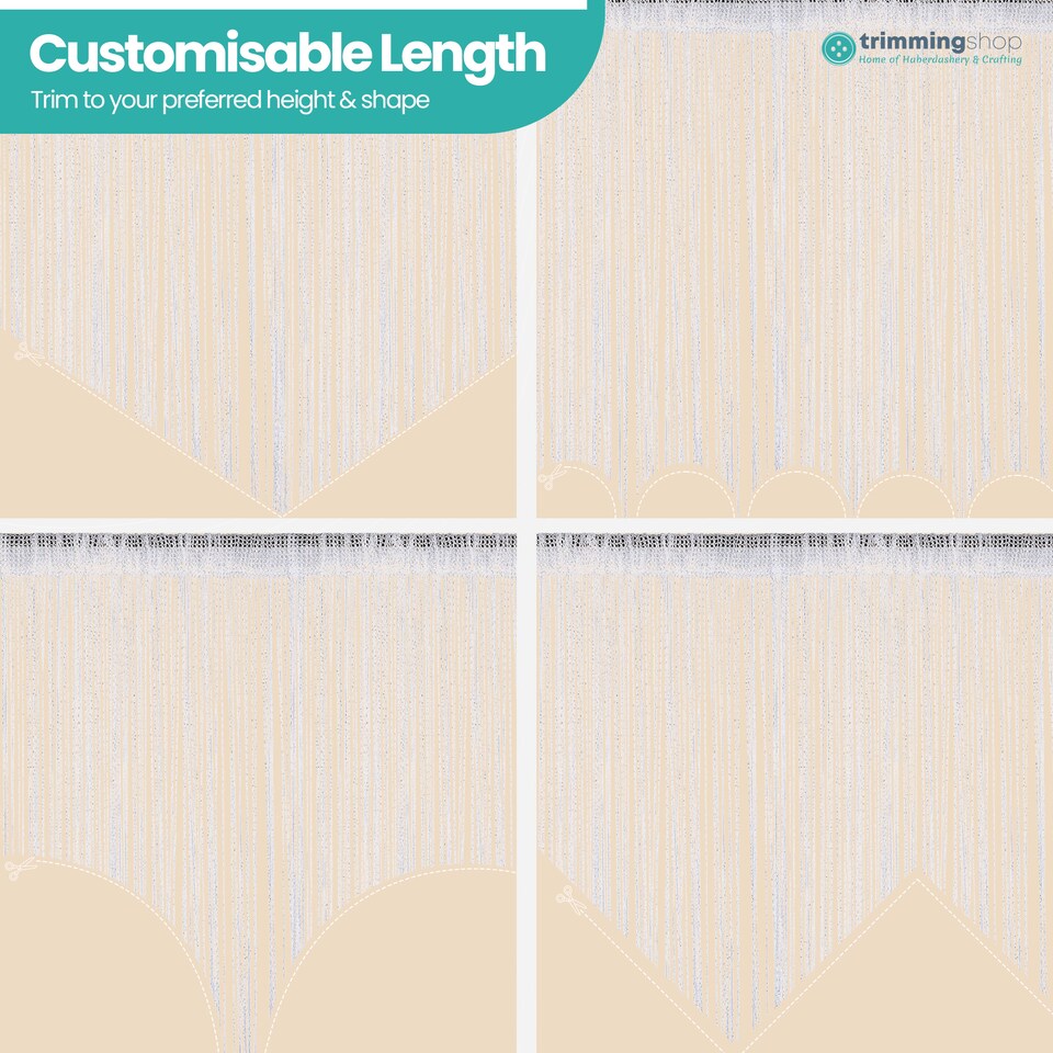 image 1 of Polyester Glitter Beaded String Curtain Panel - 200x100cm
