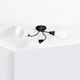 image 3 of ValueLights Kristina 3 Way Black Ceiling Light Frosted Shades and Bulbs