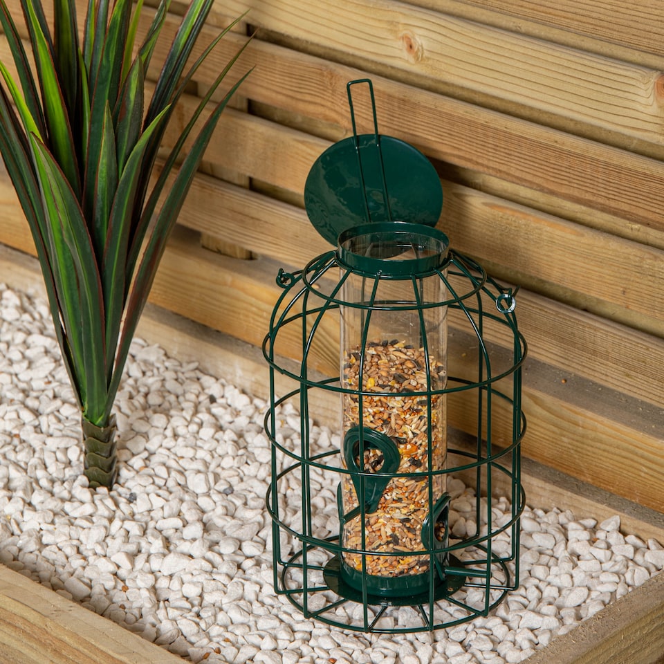image 1 of Pack of 2 Wild Bird Seed Feeder Cage with Squirrel Guard