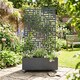image 6 of Nicoman Metal Outdoor Privacy Screen Panel with Planter | Grey | Grey | 1