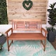image 4 of Outdoor 6 Person Folding Rectangular Wooden Garden Patio Dining Table Chairs and 2 Benches Parasol and Base set