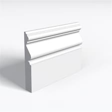 Pack of 5 (Total 5 Units) - Moisture Resistant MDF Primed Regency Skirting Board & Rebate - 25mm (T) x 194mm (H) x 3050mm (L)