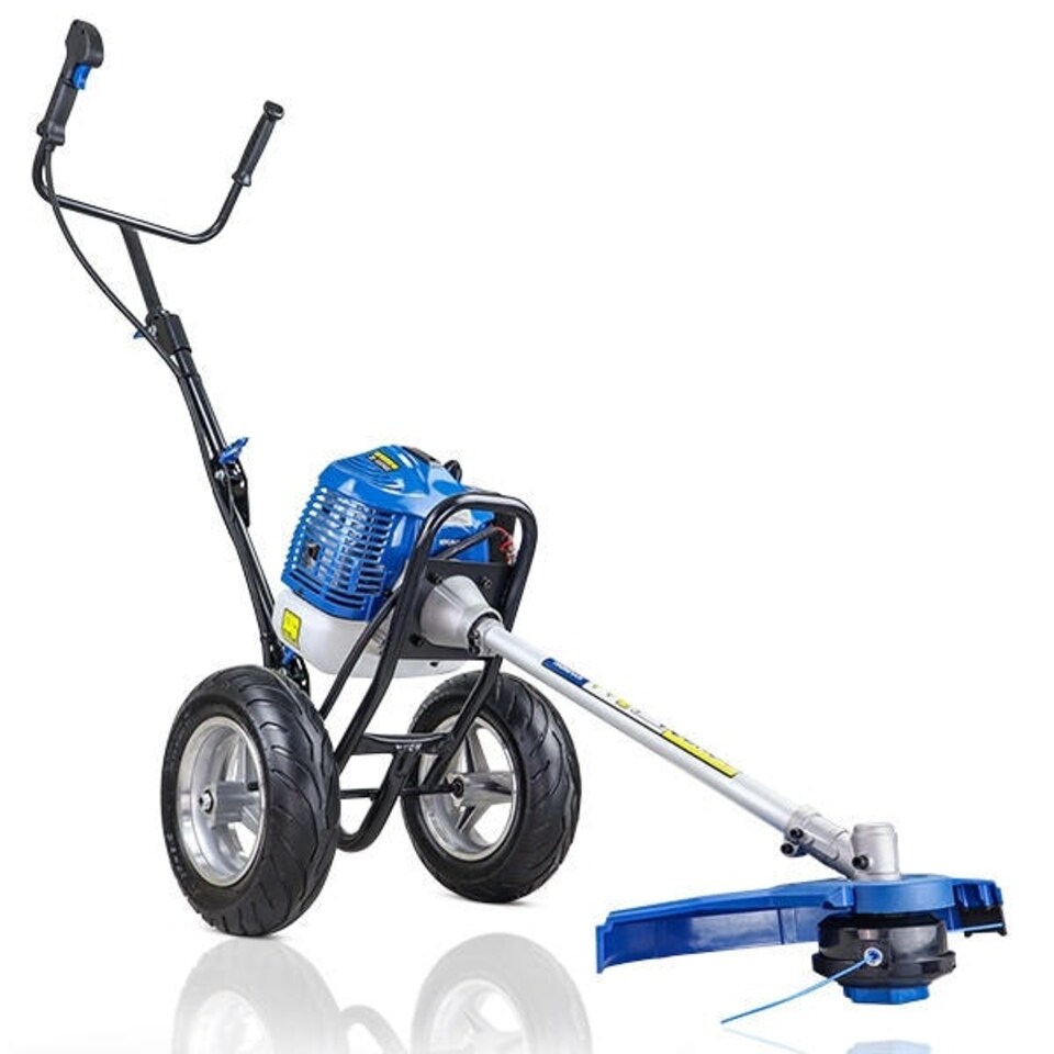 image 1 of Hyundai 52cc Petrol Wheeled Grass Trimmer 43cm Cutting Width Large Wheels HYWT5200X