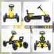 image 6 of AIYAPLAY Pedal Go-Kart for Kids with Silent EVA Wheels, Metal Frame, Yellow