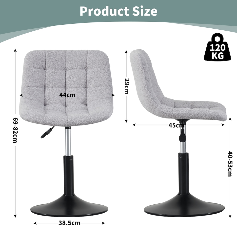 image 1 of MCC Direct Bouclé Fabric Swivel Dressing Table Chair Vanity Accent Stool Drake