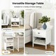 image 2 of COSTWAY 2-tier Nightstand Wood Side Table with Storage Shelf White