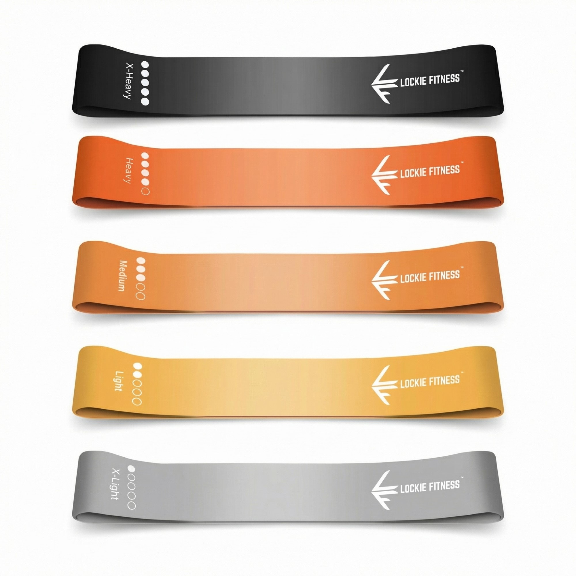 Resistance Band Set of 5, Natural Latex Loops for Women & Men, Anti-Roll, Skin-Friendly, for Legs & Glutes, Home Workouts, Pilates & Yoga