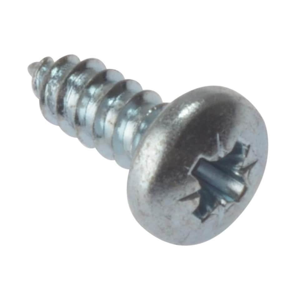 Forgefix Self-tapping Screws, Pozi, Pan Head, Zp - Multi Colour - 3/4 x 10