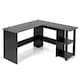 image 8 of COSTWAY L-Shaped Corner Computer Desk Writing Desk Workstation Black